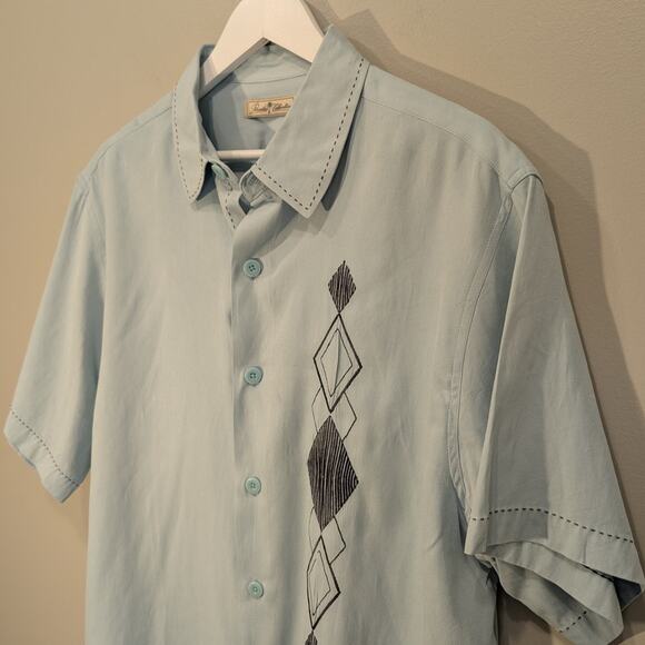 Paradise Collection Shirt Silk Cotton Blend Rockabilly Vacation Resort - Size L - Picture 3 of 10